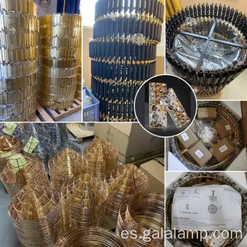 Luces de lámpara de cristal de brillo de oro nórdico modernos